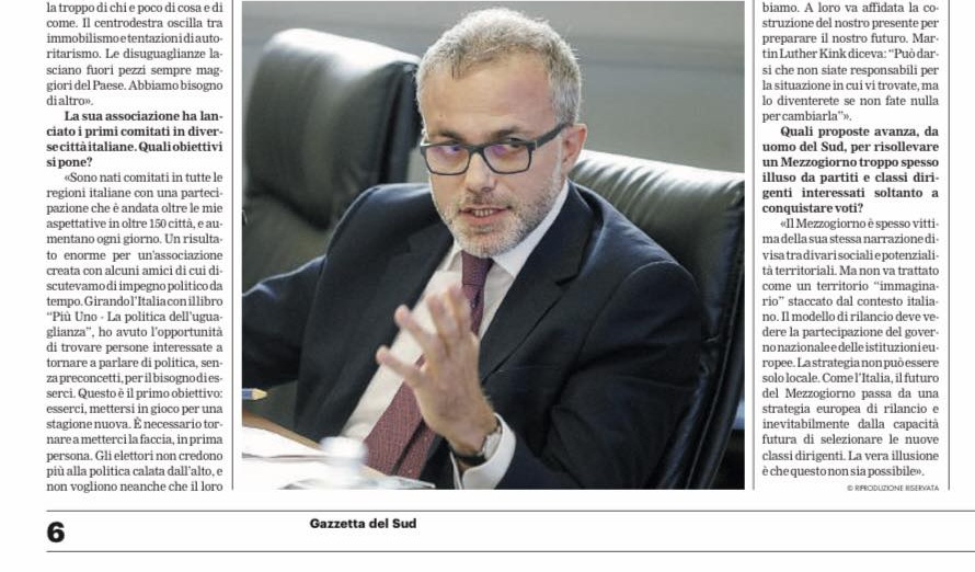 Gazzetta del Sud. Intervista a Ernesto Maria Ruffini